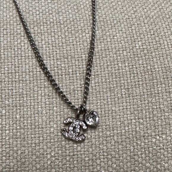 Chanel Diamond Rhinestone Necklace in Silver - Picture 2 of 2
